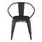 Emma and Oliver Alva Metal Indoor-Outdoor Stacking Chair with Vertical Slat Back, Arms and All-Weather Polystyrene Seat
